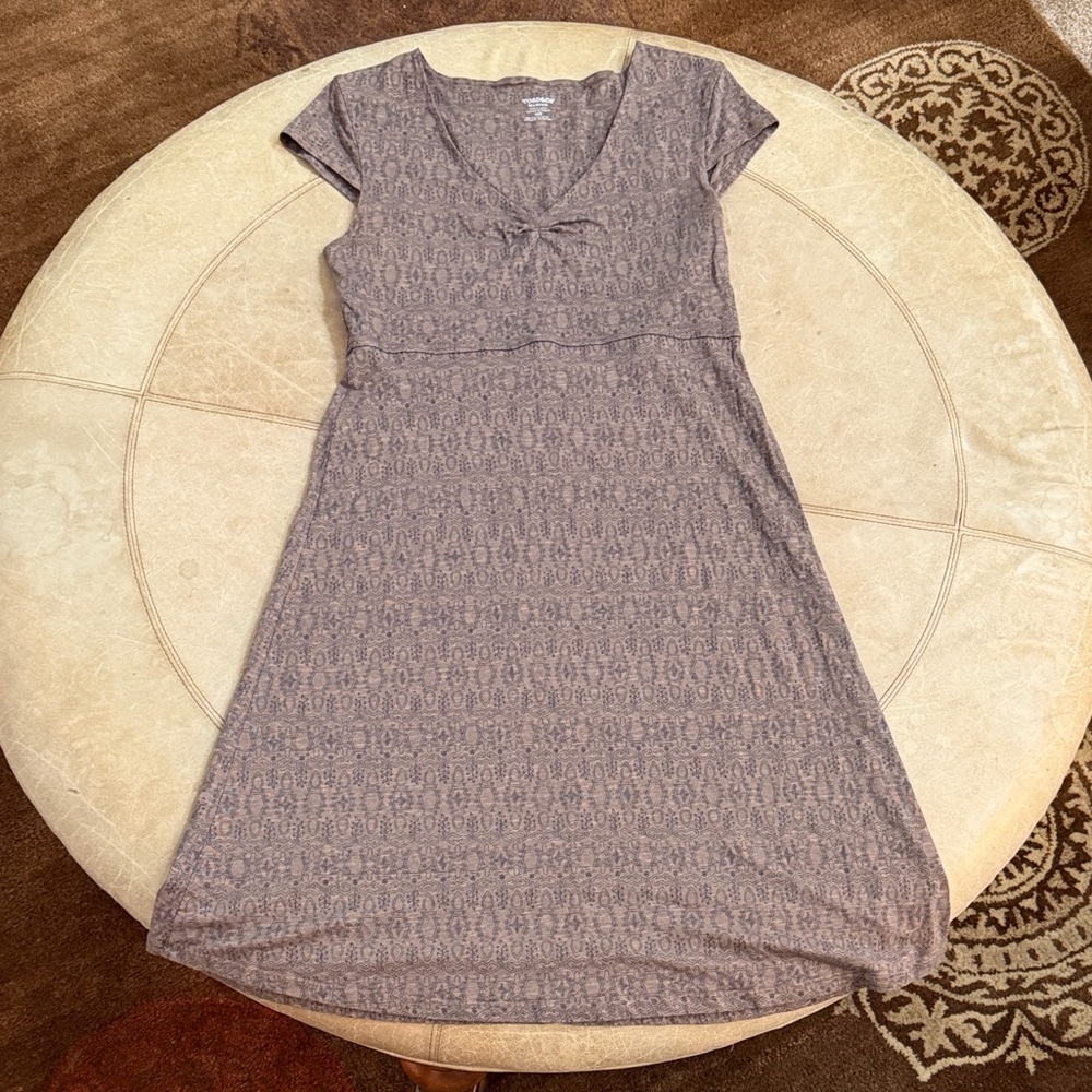 Toad&Co Brown Patterned Midi Dress, size Medium